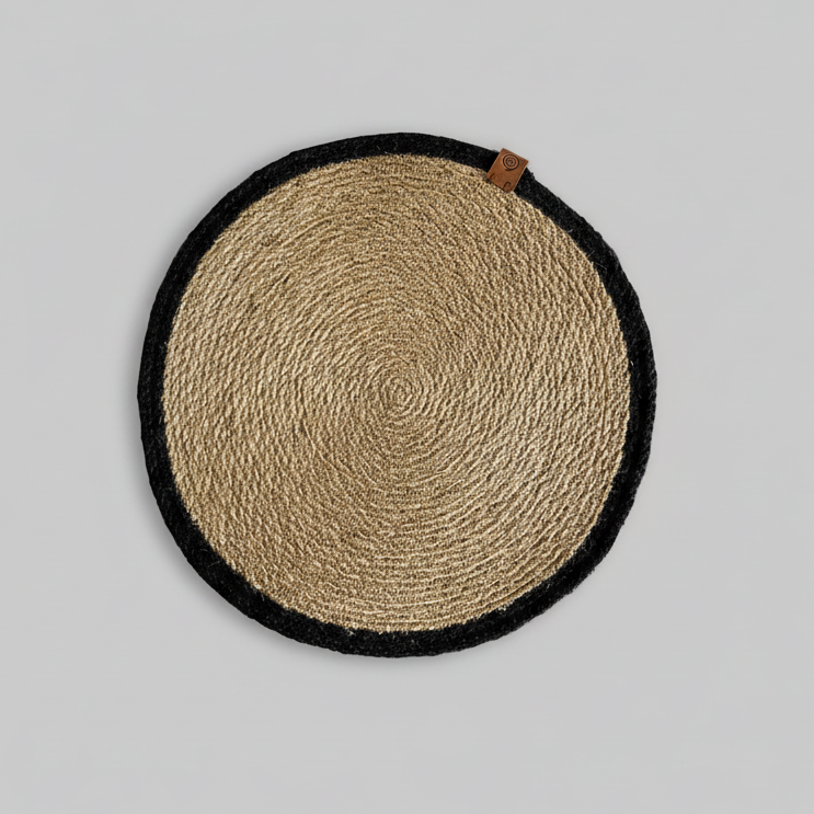 Individual de Yute con Borde Negro – Pack 2 Unidades