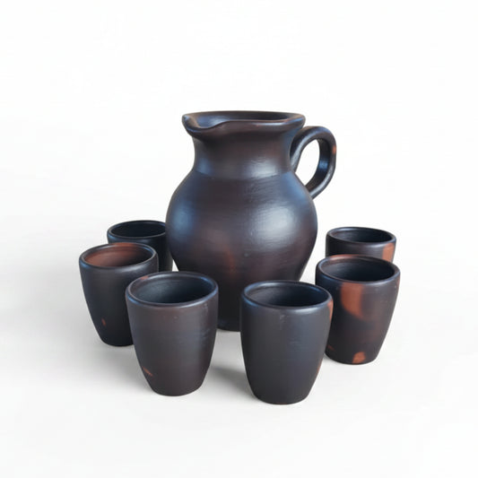 Set Jarra de Greda con 6 vasos | Greda de Pomaire