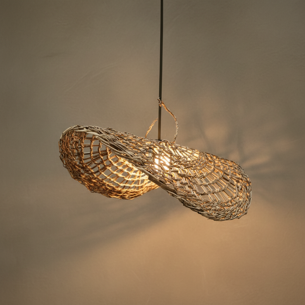 Lámpara Colgante Sombrero Calado 50 cm de Manila