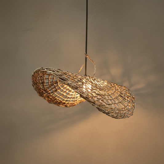 Lámpara Colgante Sombrero Calado 50 cm de Manila