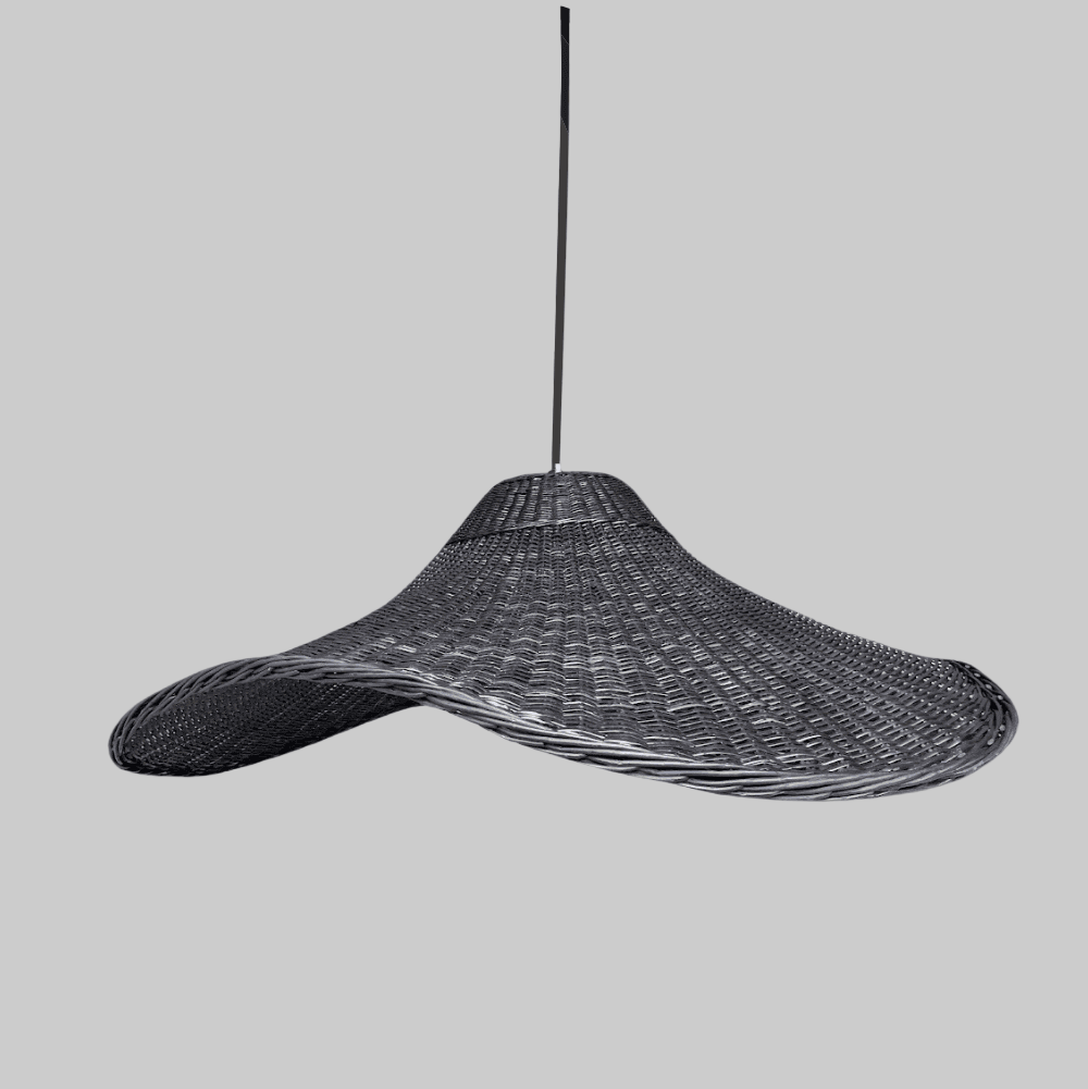 Lámpara Colgante Mantarraya 80x40 de Mimbre Natural - Veta Indómita