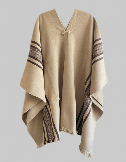 Manta Chilena Lana Alpaca con Líneas