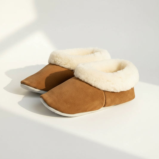 Pantufla de Reno con Chiporro de Oveja – Modelo Unisex Creado a Mano - Veta Indómita