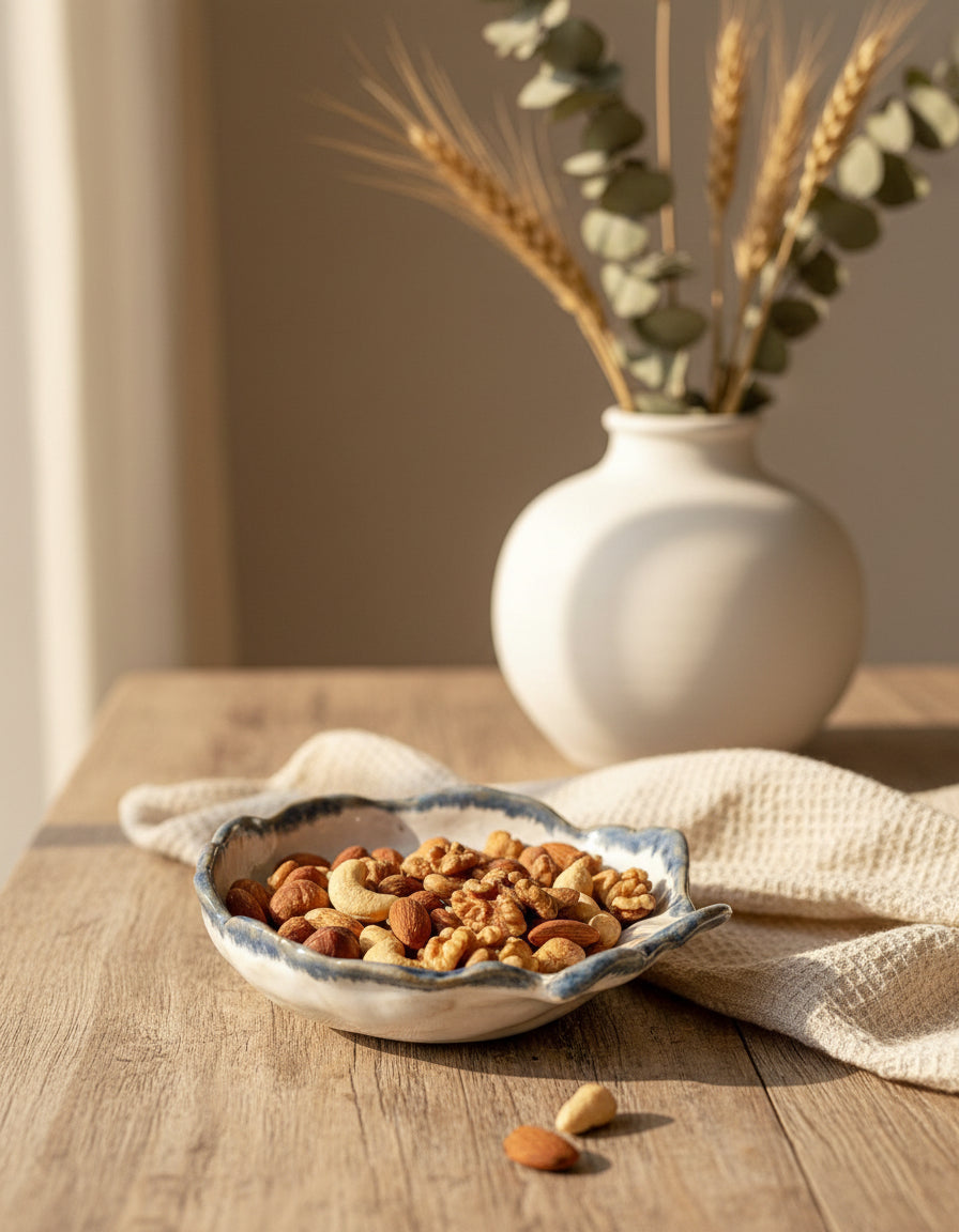 Pocillo de Cerámica Ostión Blanco con Borde Azul