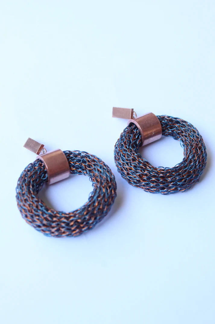 Aros Prima de Cobre Tejidos | Joyería en Cobre
