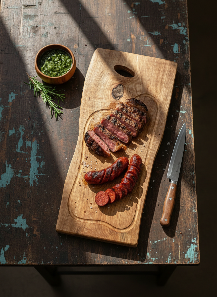 Tabla Rústica de Madera Nativa para Asado – 50 cm