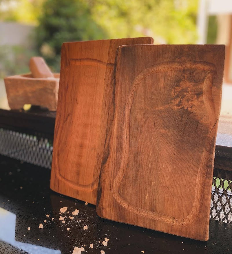 Tabla Rústica de Madera para Asado o Picoteo – 30 cm - Veta Indómita