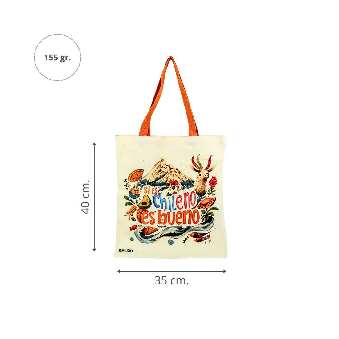 Bolsa de Algodón 40x35cm | Tote Bag Chile