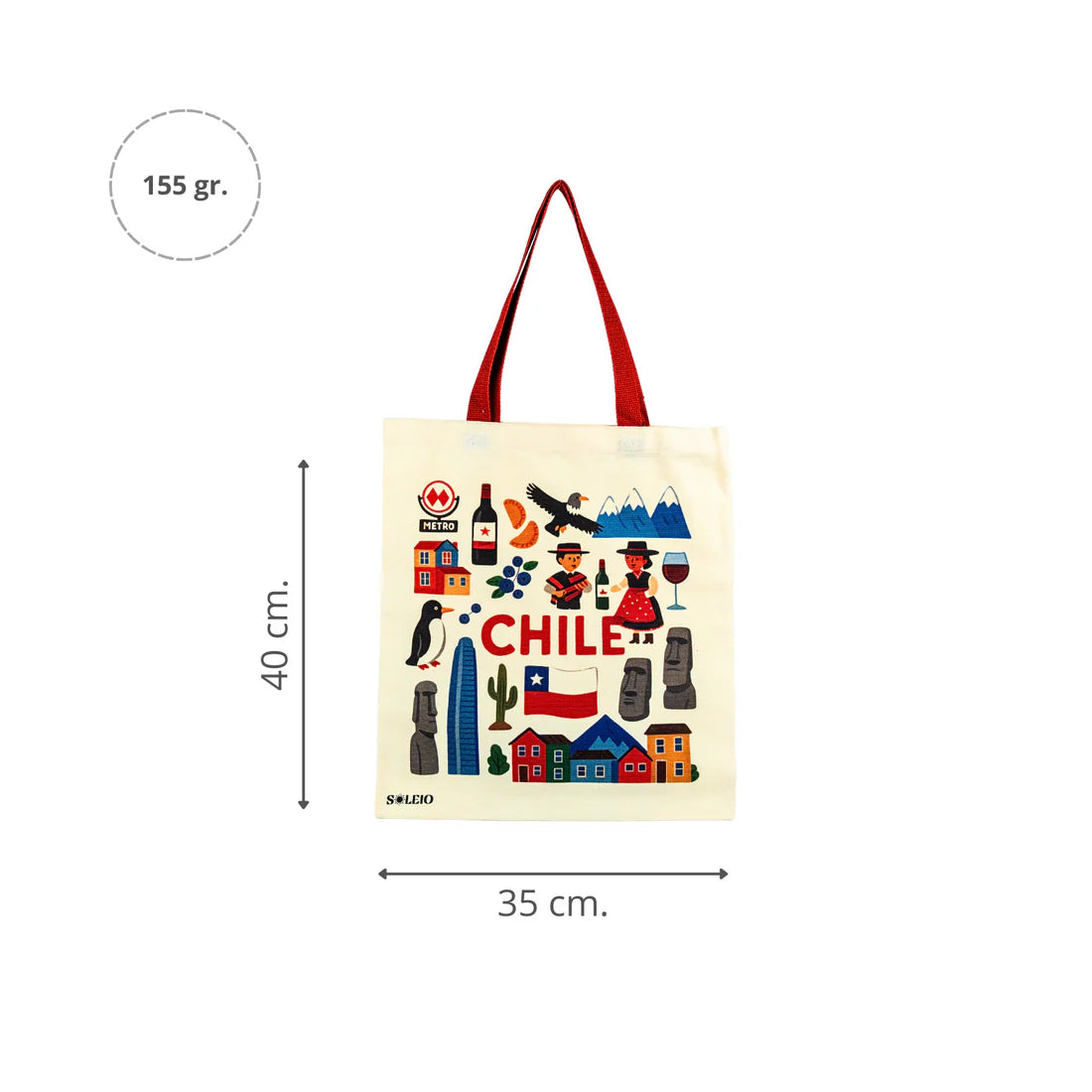 Bolsa de Algodón 40x35cm | Tote Bag Chile