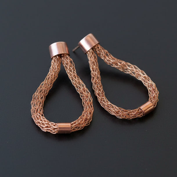 Aros Cromáticos de Cobre Tejido | Joyería en Cobre