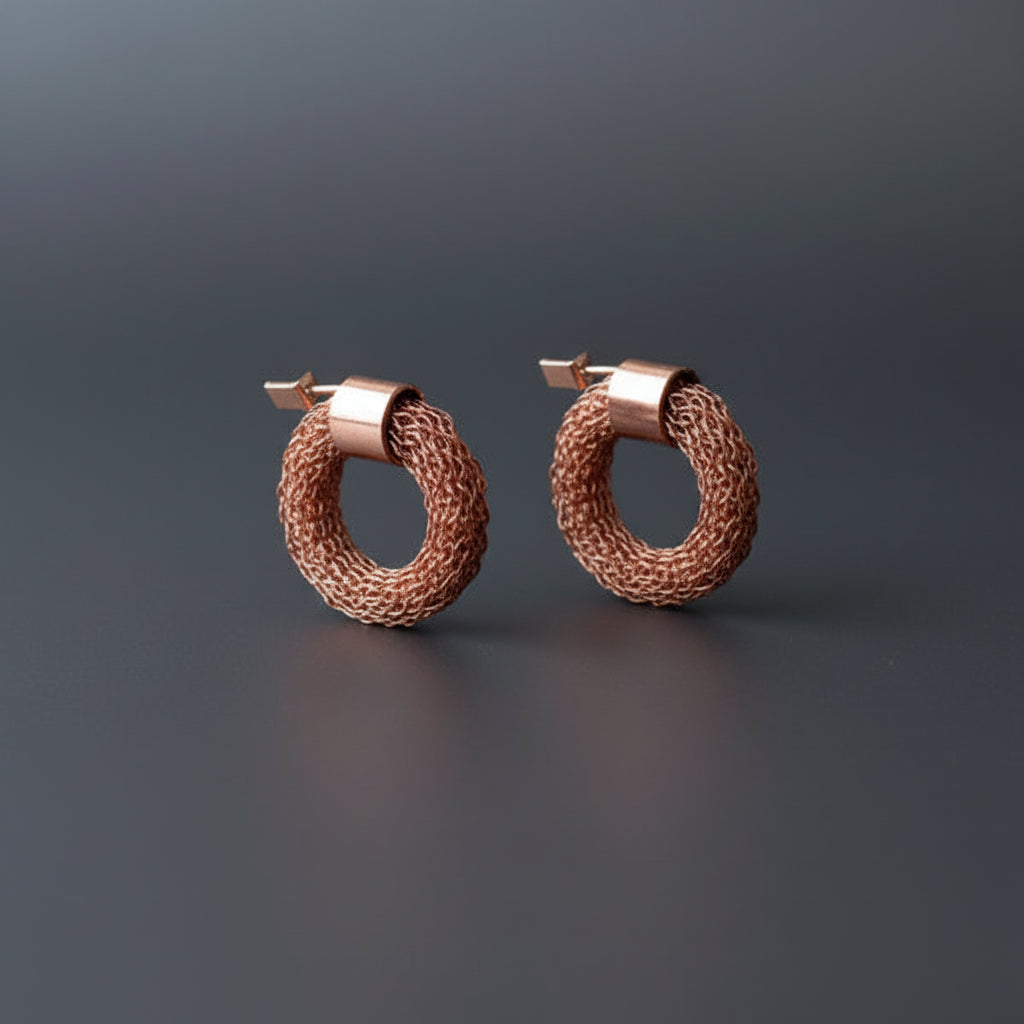 Aros Prima de Cobre Tejidos | Joyería en Cobre