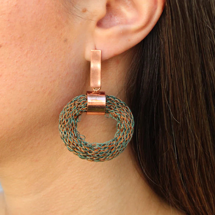 Aros Prima de Cobre Tejidos | Joyería en Cobre
