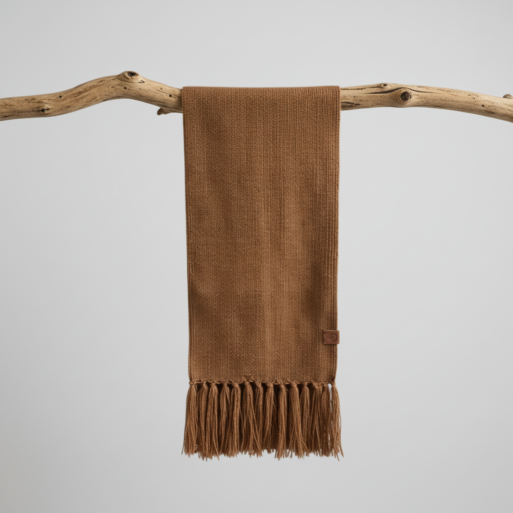 Bufanda tejida en lana natural - Veta Indómita