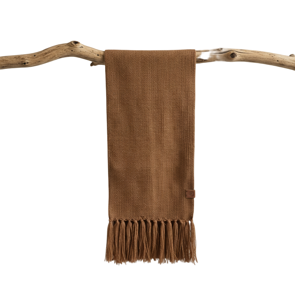 Bufanda tejida en lana natural