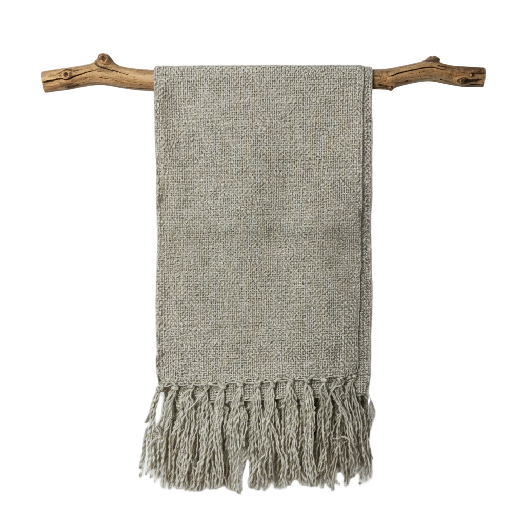 Bufanda tejida en lana natural