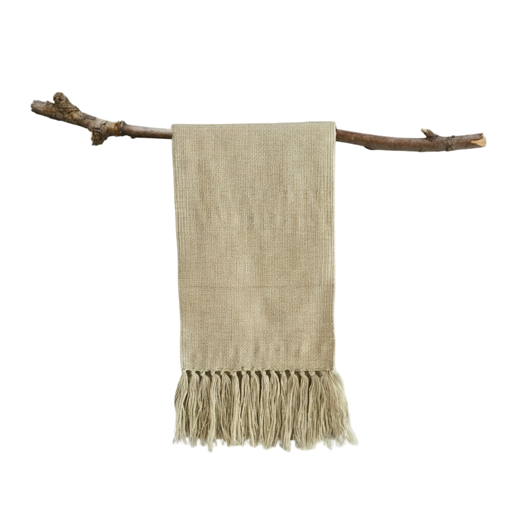 Bufanda tejida en lana natural
