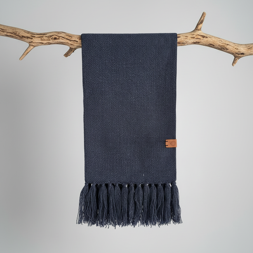 Bufanda tejida en lana natural - Veta Indómita