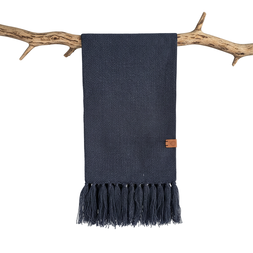 Bufanda tejida en lana natural