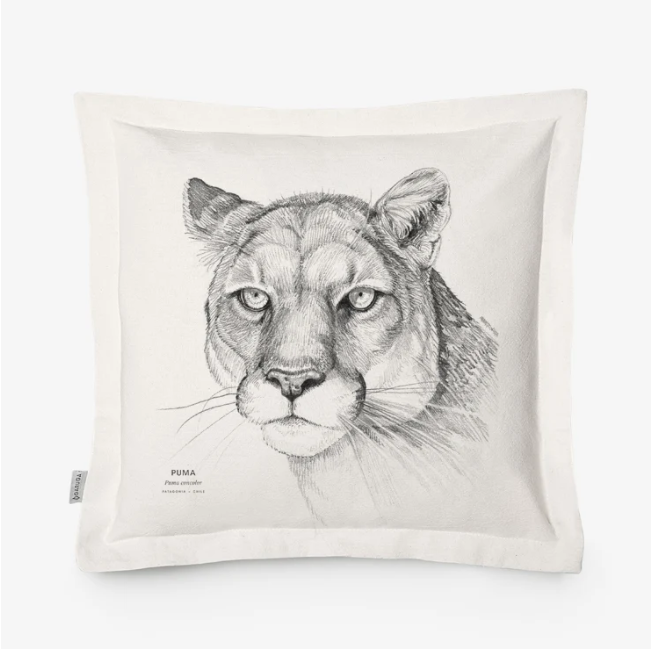 Funda de Cojín 50x50 cm – Ilustración de Fauna Chilena
