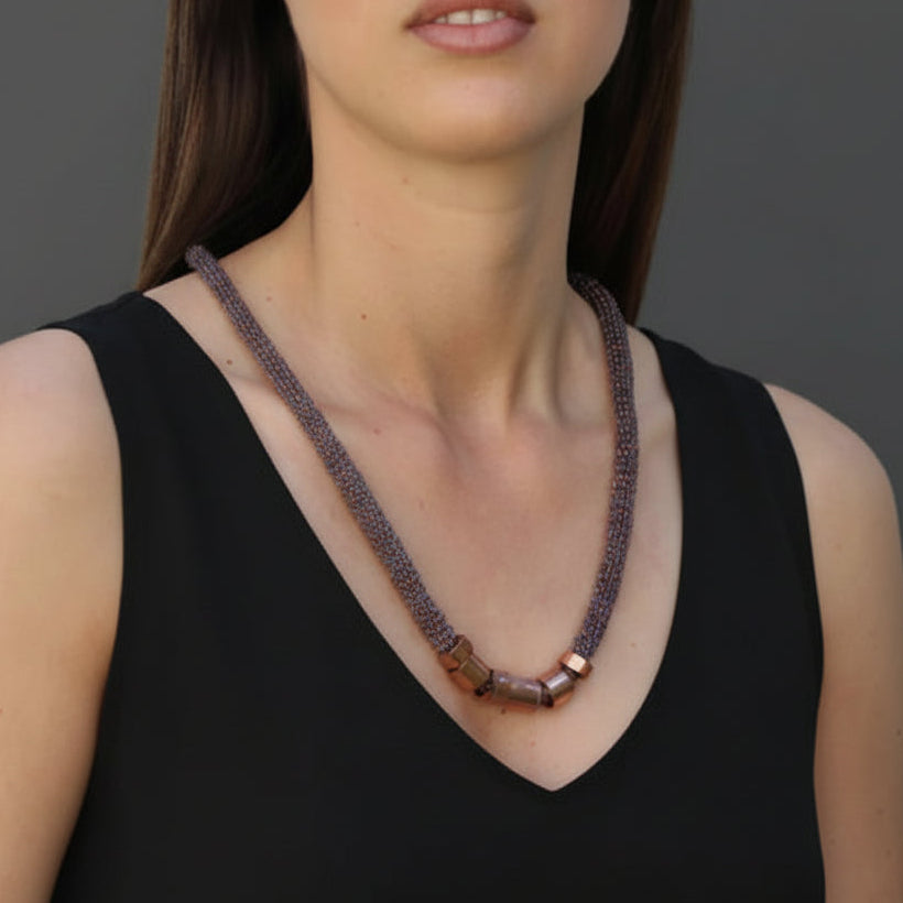 Collar Franca de Cobre Tejido | Joyería en Cobre
