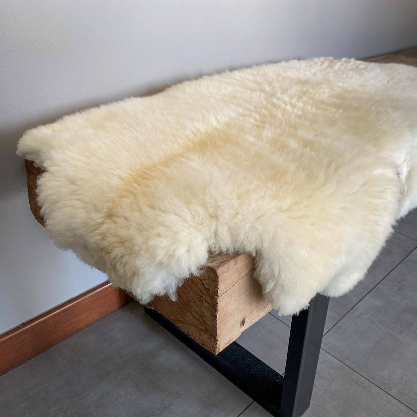 cuero, oveja peludo blanco