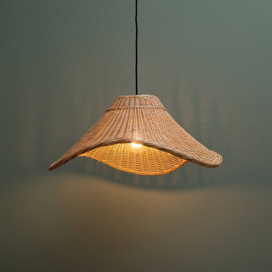 Lámpara Colgante Mantarraya 60 cm de Mimbre Natural