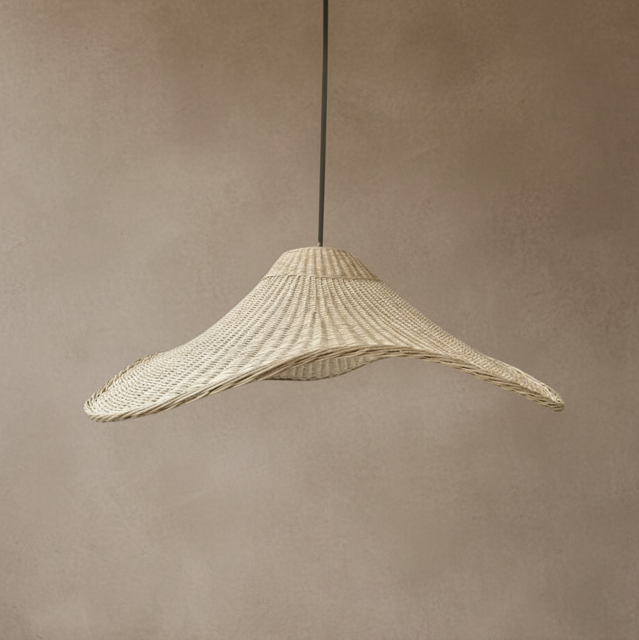 Lámpara Colgante Mantarraya 100 cm de Mimbre Natural