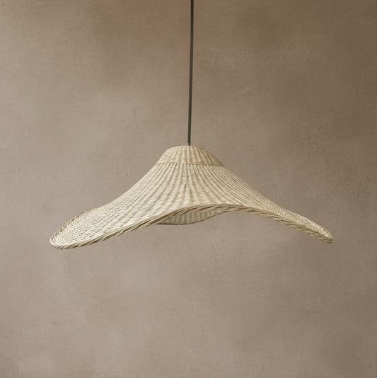 Lámpara Colgante Mantarraya 100 cm de Mimbre Natural