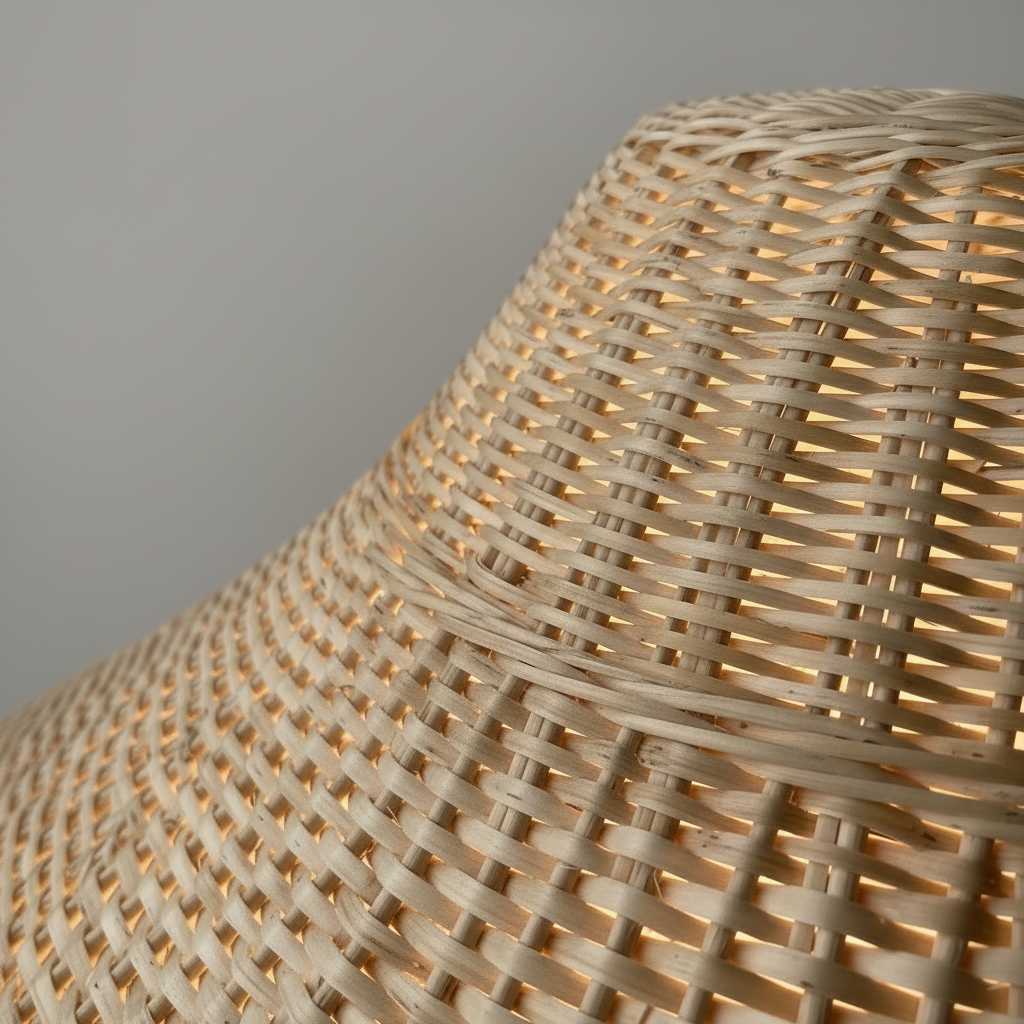 Lámpara Colgante Mantarraya Baja 50 cm de Mimbre Natural