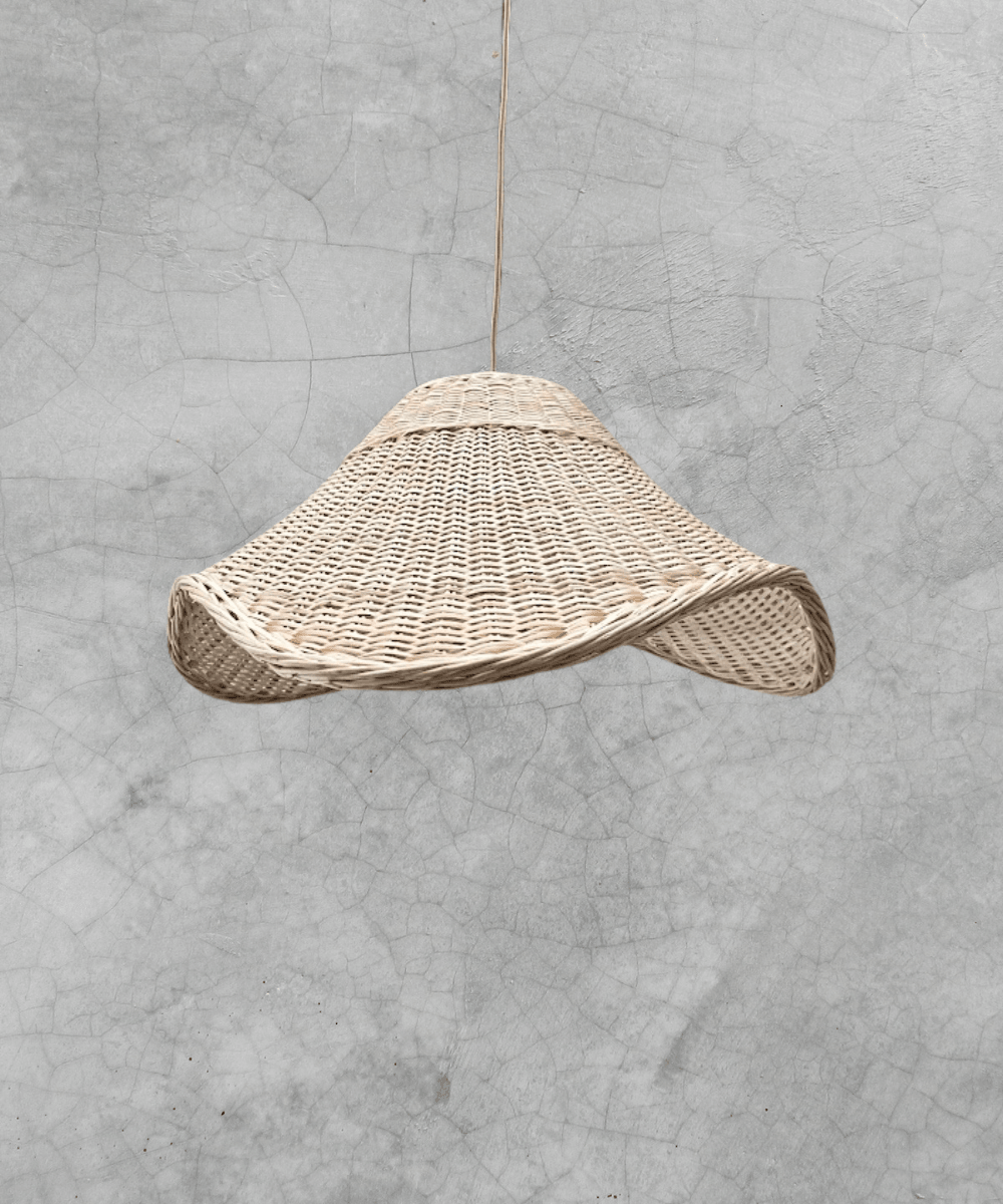 Lámpara Colgante Mantarraya 60 cm de Mimbre Natural - Veta Indómita