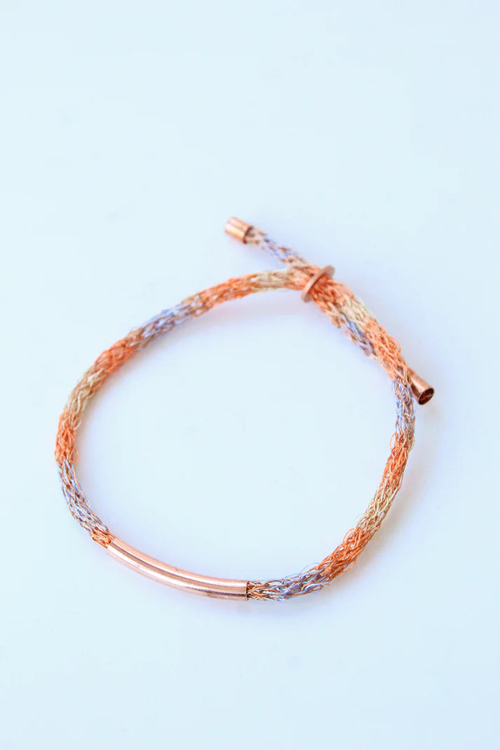 Pulsera Cromática de Cobre Tejido