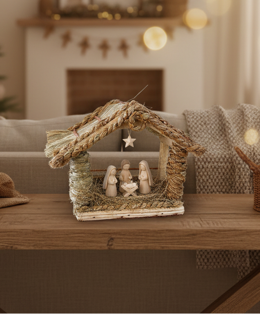 Pesebrera Navideña Rústica Artesanal de Madera