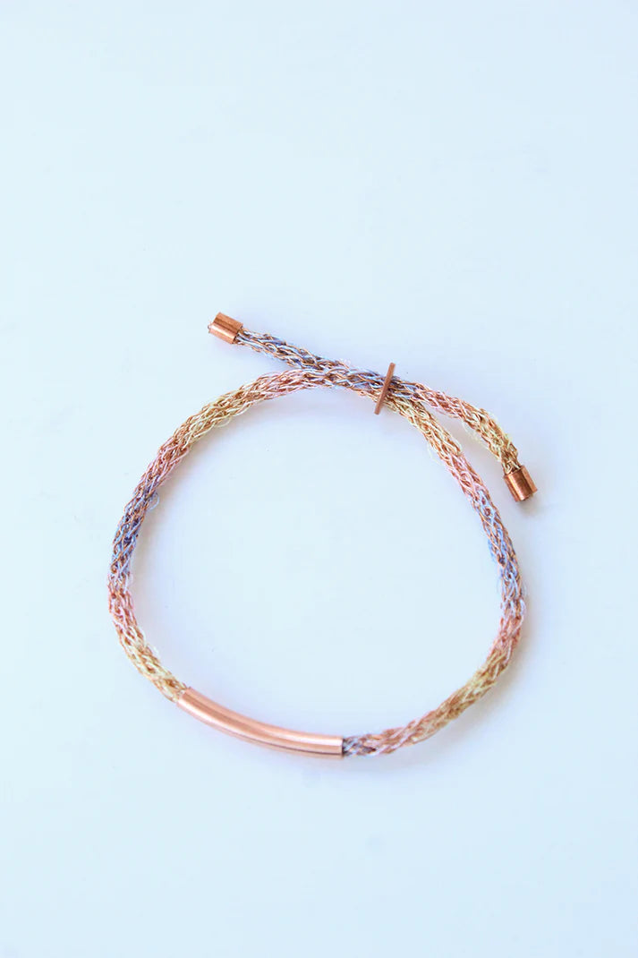 Pulsera Cromática de Cobre Tejido