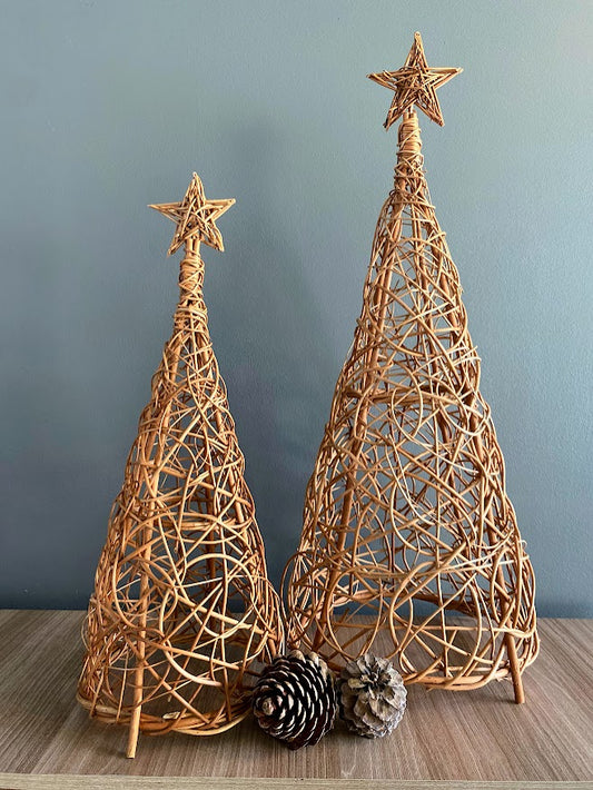 mimbre, navidad hecho a mano, rustico