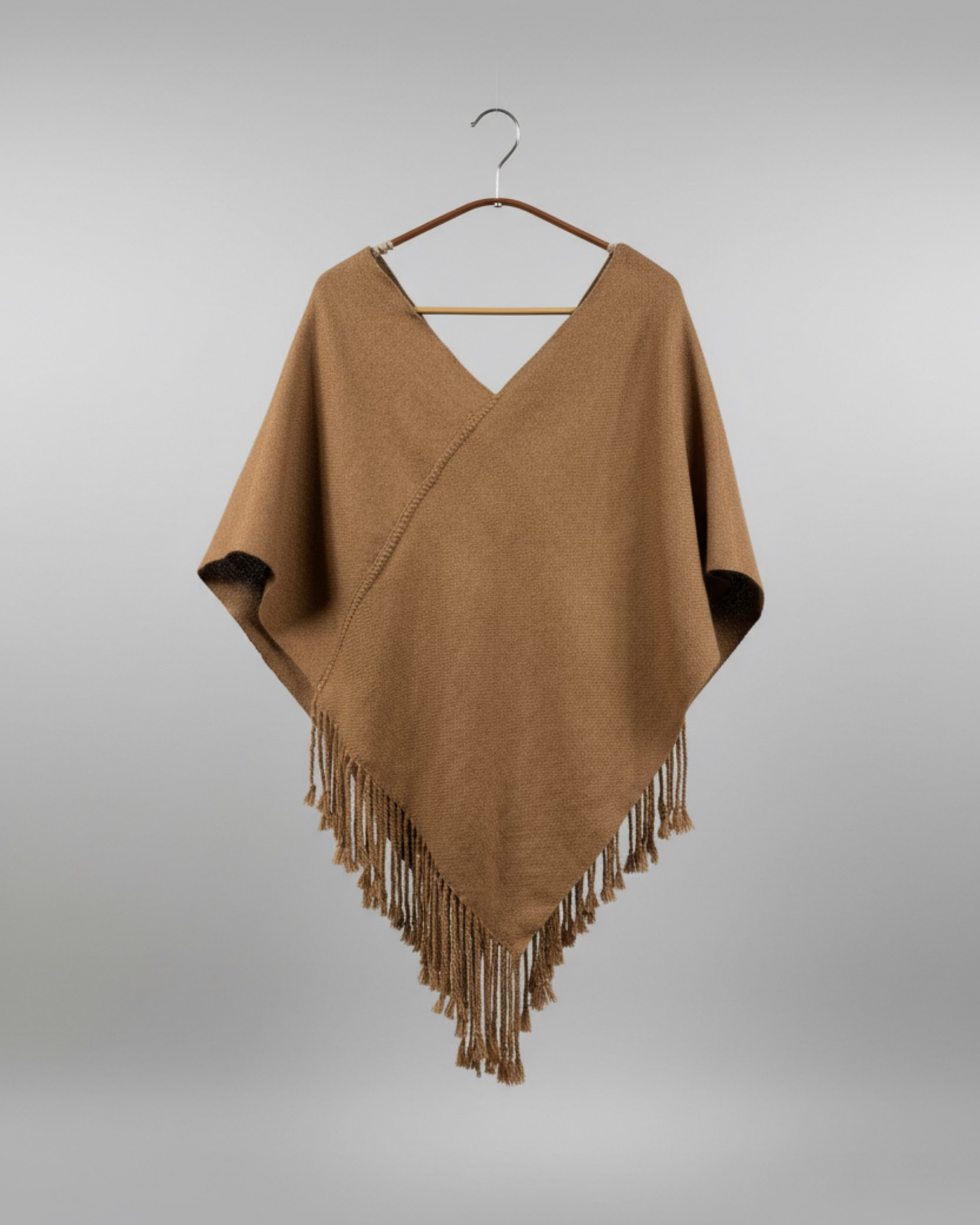 Poncho en Punta corto 100% Alpaca | Artesanal