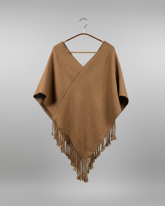 Poncho en Punta corto 100% Alpaca | Artesanal