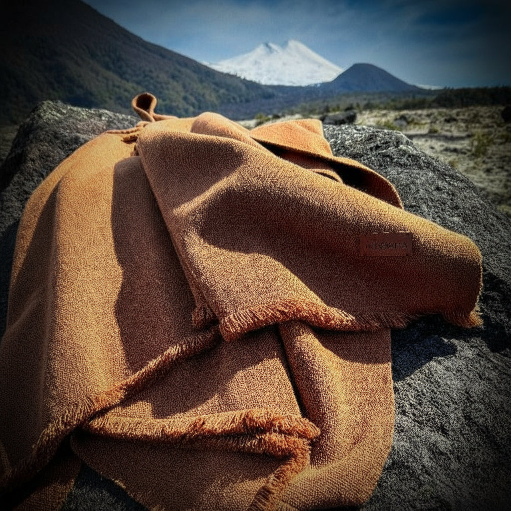 Poncho Lana Alpaca Liso - Veta Indómita