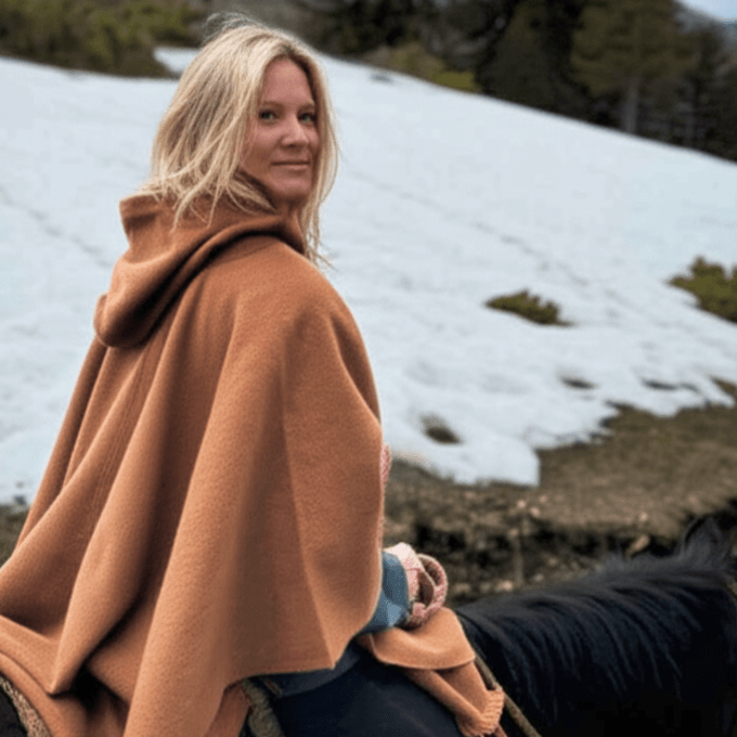 Poncho Lana Alpaca Liso - Veta Indómita