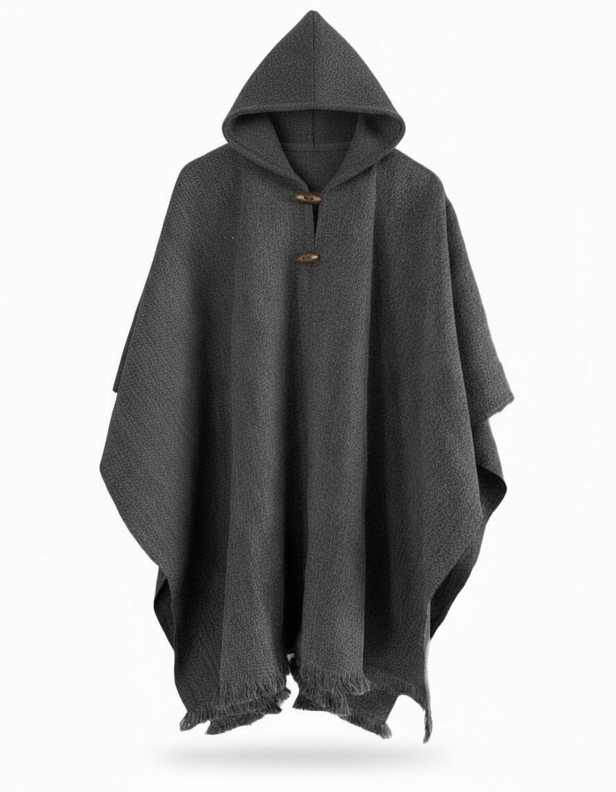 Poncho Lana Alpaca Liso - Veta Indómita