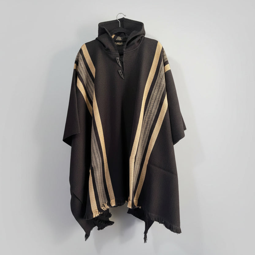 Poncho Chileno de Lana - Alpaca con Líneas