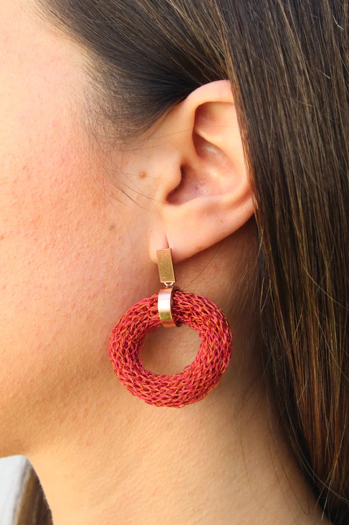 Aros Prima de Cobre Tejidos | Joyería en Cobre