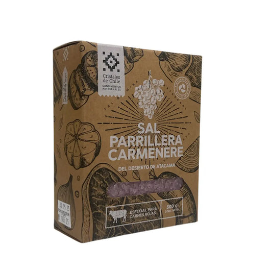 SAL PARRILLERA CARMENÉRE 500g | Sal del desierto de Atacama.