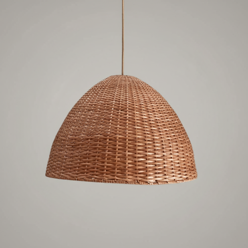 Lámpara Colgante Sombrero 40x28 de Mimbre Natural - Veta Indómita
