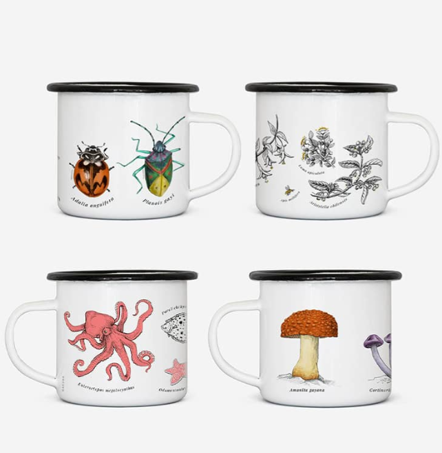 Tacho Enlozado fauna y flora de Chile | Taza Metálica Enlozada