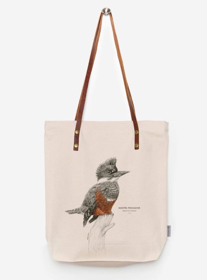 Totebag Ilustración Fauna Chilena Correa de Cuero