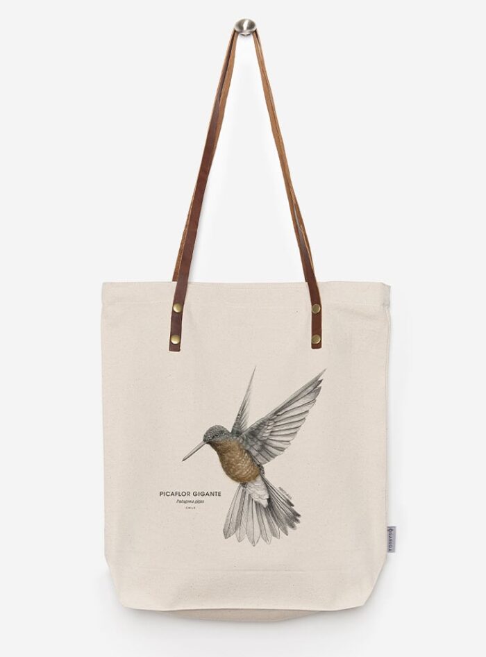 Totebag Ilustración Fauna Chilena Correa de Cuero