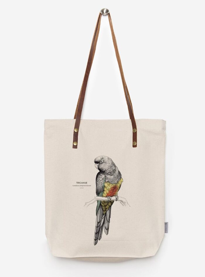 Totebag Ilustración Fauna Chilena Correa de Cuero